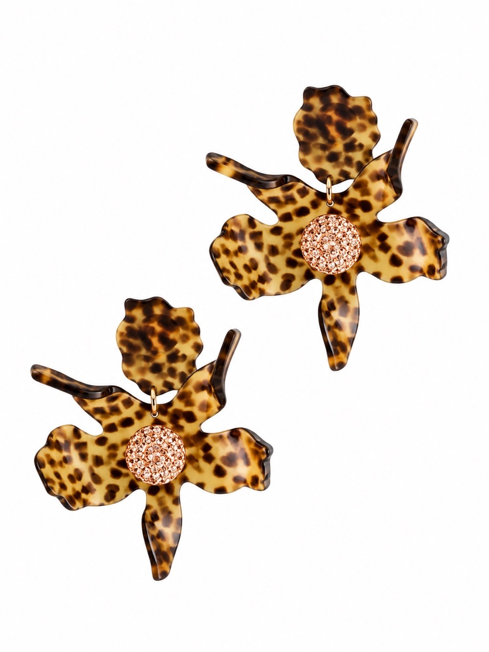 LELE SADOUGHI Crystal Lily Earring in Leopard Print.